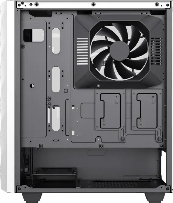 Gamemax Diamond CP WT Midi-Tower E-ATX Case, Color: White, Tempered Glass, ARGB Lighting, 4 Preinstalled Fans, Support GPU 340mm, CPU Cooler 170mm