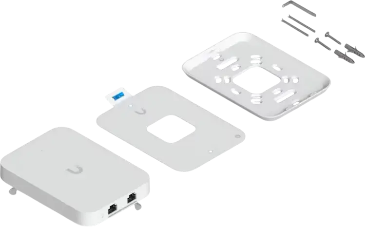 Ubiquiti UniFi U7-IW WiFi 7 In-Wall Access Point, 802.11be, 3x 2.5 GbE RJ45 Ports, PoE+ Input/Output, MU-MIMO, White Polycarbonate and Aluminum