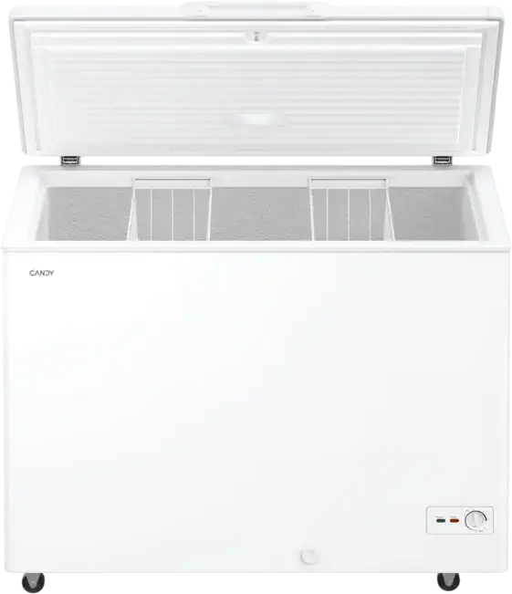 Candy CCHH 3012E Chest Freezer, 300L Capacity, 4 Star, Energy Class E, White, Freestanding, Freeze Circle Fresh, 15kg/24h Freezing, 111x84x63.2 cm