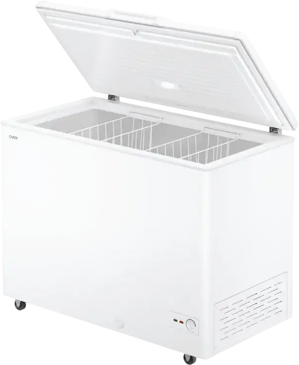 Candy CCHH 3012E Chest Freezer, 300L Capacity, 4 Star, Energy Class E, White, Freestanding, Freeze Circle Fresh, 15kg/24h Freezing, 111x84x63.2 cm