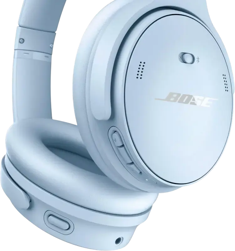 Casca Bose QuietComfort Wireless Over-Ear cu Anulare Activă a Zgomotului (ANC), Bluetooth 5.1, Wind Block, Autonomie 24h, Microfon Integrat, Moonstone Blue