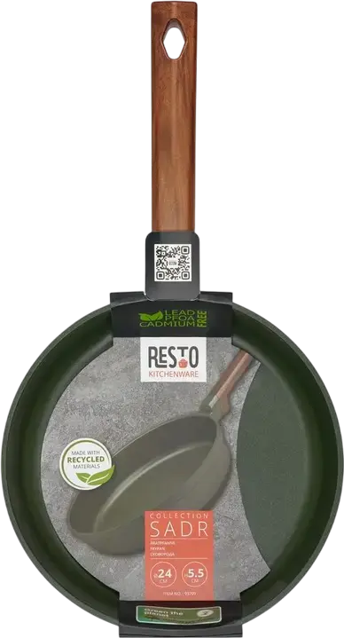Tiga din Aluminiu Resto 93709 Sadr 24 cm, Strat Non-stick Queenhome, Mânere Bakelit, Compatibilă cu Inducție, Verde