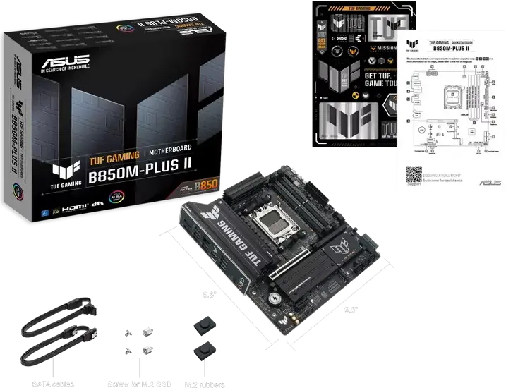 Placa de bază ASUS TUF GAMING B850M-PLUS II Micro-ATX AM5 AMD B850, DDR5 8000+ MT/s, PCIe 5.0 x16, 3 sloturi M.2 (PCIe 5.0), Ethernet 2.5Gb, Ryzen 9000/8000/7000