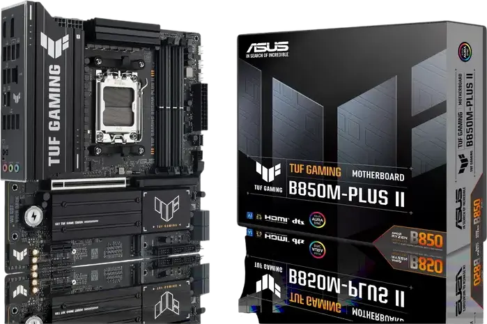 Placa de bază ASUS TUF GAMING B850M-PLUS II Micro-ATX AM5 AMD B850, DDR5 8000+ MT/s, PCIe 5.0 x16, 3 sloturi M.2 (PCIe 5.0), Ethernet 2.5Gb, Ryzen 9000/8000/7000
