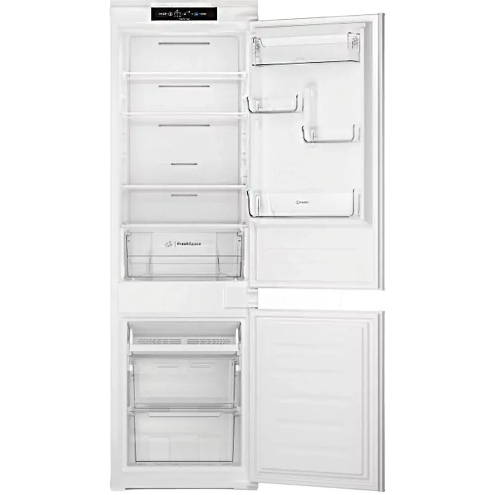 Indesit INC20 T321 Built-in Refrigerator-Freezer, No Frost, Inverter Compressor, 280L Total Volume, Optimal Fresh, Digital LED Display, White