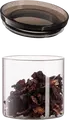 Ardesto AR1305SFM Fresh Food Storage Jar, 0.5L Glass and Plastic Container with Glass and Silicone Lid, Transparent Cylindrical Jar, 10.2 cm