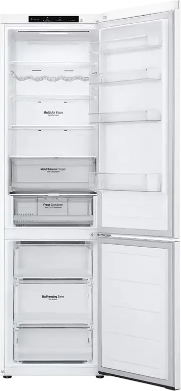 Frigider Combinat LG GBV3200DSW, Congelator Jos, Total No Frost, Compresor Smart Inverter, Volum Net 387L, DoorCooling+, LinearCooling, Culoare: Alb