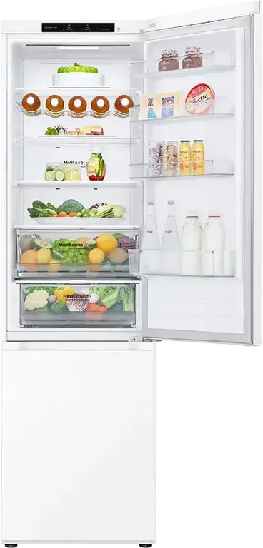 Frigider Combinat LG GBV3200DSW, Congelator Jos, Total No Frost, Compresor Smart Inverter, Volum Net 387L, DoorCooling+, LinearCooling, Culoare: Alb