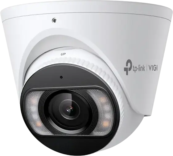 TP-Link VIGI C445 4MP Turret Network Camera, 2.8 mm Focal Length, IP67 Waterproof Metal Housing, Full-Color Night Vision 30m, True WDR 120dB, Two-Way Audio, PoE, AI Detection