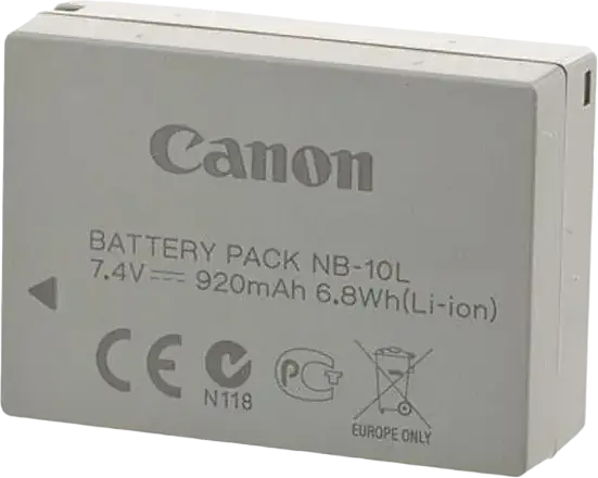 Аккумулятор Canon NB-10L Li-ion 7.4В 920мАч для фотоаппаратов PowerShot SX40 HS, SX50 HS, SX60 HS, G15, G16, G3X
