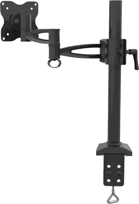 Кронштейн Barkan E621 для плоских и изогнутых мониторов 13"-34", VESA 75x75/100x100, нагрузка 8кг, поворот 360°, наклон, черный металл, крепление-струбцина