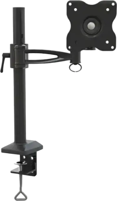 Кронштейн Barkan E621 для плоских и изогнутых мониторов 13"-34", VESA 75x75/100x100, нагрузка 8кг, поворот 360°, наклон, черный металл, крепление-струбцина