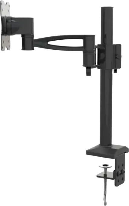 Кронштейн Barkan E621 для плоских и изогнутых мониторов 13"-34", VESA 75x75/100x100, нагрузка 8кг, поворот 360°, наклон, черный металл, крепление-струбцина