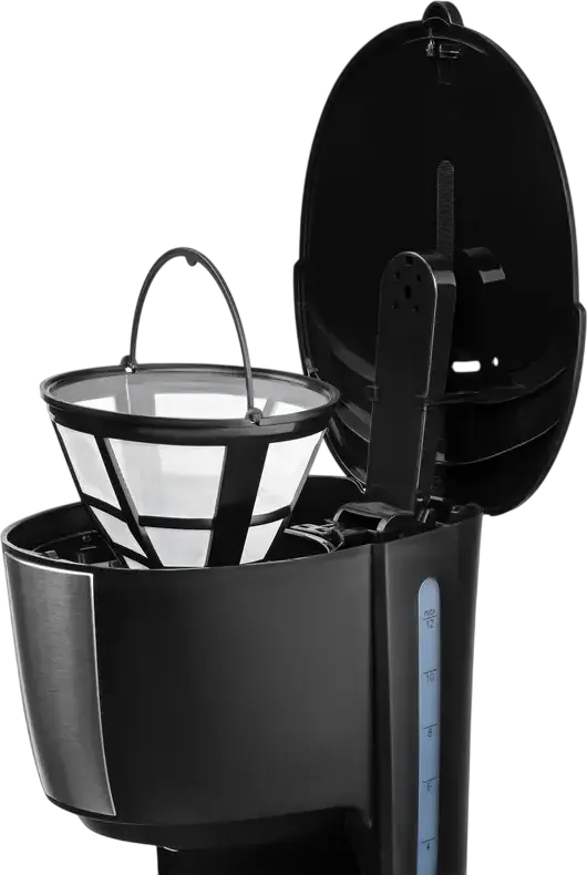 Ardesto FCM-D2100 Drip Coffee Maker, 900W, 1.2L Capacity, 12 Cups, Ground Coffee, Anti-Drip System, Removable Reusable Filter, Black
