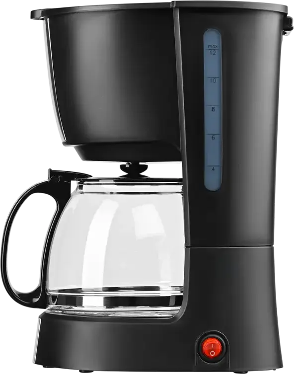 Ardesto FCM-D2100 Drip Coffee Maker, 900W, 1.2L Capacity, 12 Cups, Ground Coffee, Anti-Drip System, Removable Reusable Filter, Black