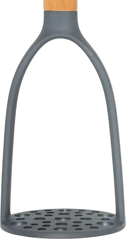 Pasare Cartofi Resto Kitchenware SUBRA 94204, Plastic PBT Rezistent la Caldura si Maner din Lemn de Fag, 26 x 8.5 x 7.5 cm, Gri
