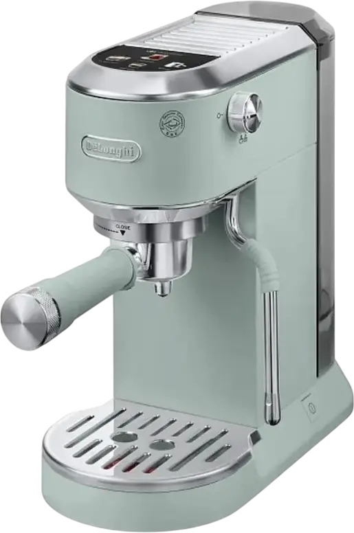 DeLonghi Dedica Duo EC890 Manual Espresso Machine, 1450W, 15 Bar, 1.1L Tank, Cold Extraction Technology, LED Display, Verde, Set of 8 Pieces