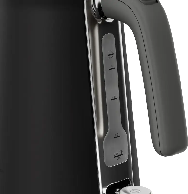 Tefal KI6668E0 Electric Kettle, 1.7L Capacity, 2400W, Stainless Steel, Black, with Anti-Limescale Filter and Boil-Dry Protection
