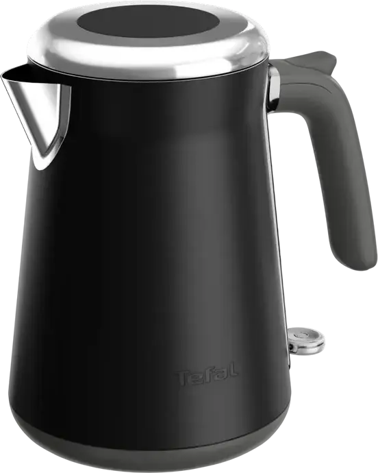 Tefal KI6668E0 Electric Kettle, 1.7L Capacity, 2400W, Stainless Steel, Black, with Anti-Limescale Filter and Boil-Dry Protection