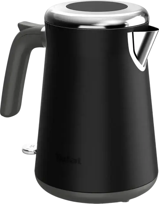 Tefal KI6668E0 Electric Kettle, 1.7L Capacity, 2400W, Stainless Steel, Black, with Anti-Limescale Filter and Boil-Dry Protection