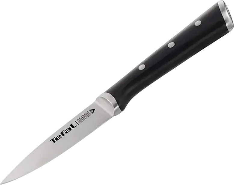 Tefal Ice Force K2320514 Paring Knife, 9 cm German Stainless Steel Blade, Cryogenic Cooling Technology, Black Plastic Handle, Dishwasher Safe