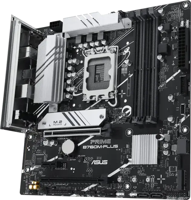 Материнская плата ASUS PRIME B760M-PLUS Micro-ATX, LGA1700, Intel B760, DDR5 до 7200МГц, PCIe 4.0, Ethernet 2.5Gb, HDMI 2.1, макс. ОЗУ 192ГБ, Intel 12/13/14-го поколений