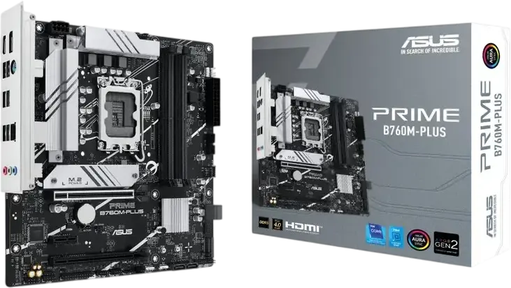 Материнская плата ASUS PRIME B760M-PLUS Micro-ATX, LGA1700, Intel B760, DDR5 до 7200МГц, PCIe 4.0, Ethernet 2.5Gb, HDMI 2.1, макс. ОЗУ 192ГБ, Intel 12/13/14-го поколений