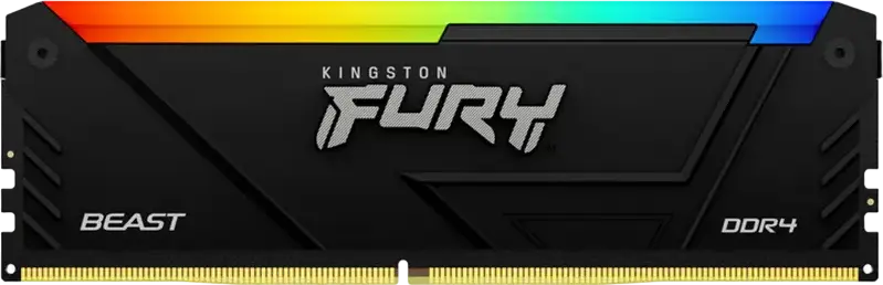 Kit Memorie Kingston FURY Beast RGB 32GB (2x16GB) DDR4 3600MHz PC4-28800 CL18 KF436C18BB2AK2/32, Negru, Intel XMP 2.0, 288-Pin DIMM