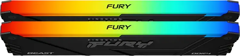 Kit Memorie Kingston FURY Beast RGB 32GB (2x16GB) DDR4 3600MHz PC4-28800 CL18 KF436C18BB2AK2/32, Negru, Intel XMP 2.0, 288-Pin DIMM