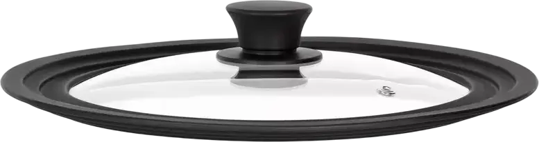 Ardesto Black Mars Smart AR2428UL Universal Lid, Heat-Resistant Glass with Silicone Handle, Steam Vent, Compatible with 24cm, 26cm, 28cm Pots