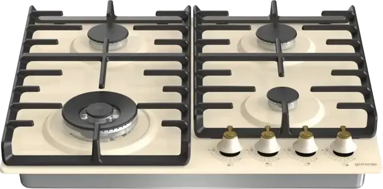 Газовая варочная панель Gorenje GW 642 CLI Classico, 60 см, 4 конфорки с WOK, чугунные решетки, система газ-контроль, нержавеющая сталь, бежевый