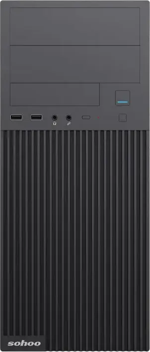 Sohoo 2815BK Midi-Tower PC Case, Black SPCC/SGCC Chassis, ATX/Micro-ATX/Mini-ITX Support, 2x 5.25" ODD, 3x 2.5" SSD, 7x PCI Slots, 330x175x405mm
