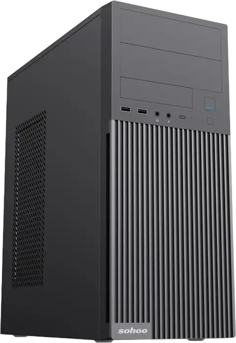 Carcasă PC Sohoo 2815BK, Midi-Tower, ATX, Negru