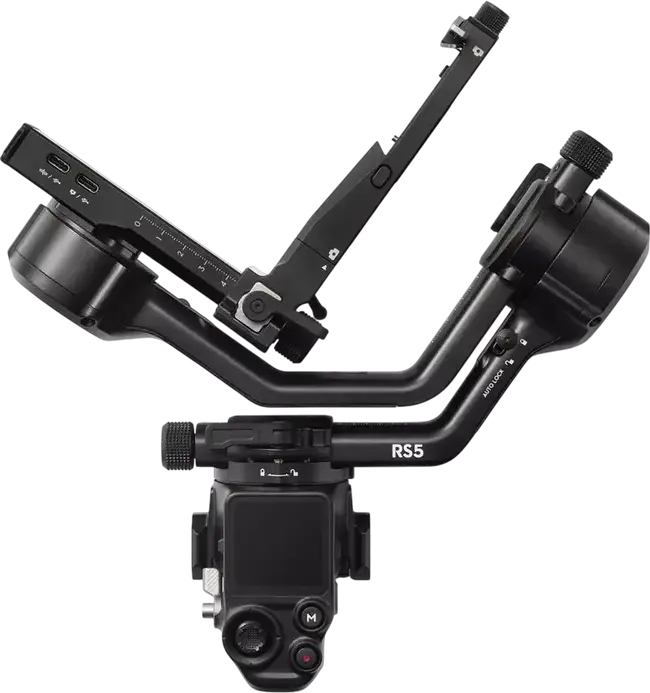 DJI RS 5 Combo 3-Axis Gimbal Stabilizer, 3.0 kg Payload, Automatic Axis Locks, Vertical Shooting, Aluminum, Black, with Intelligent Tracking Module