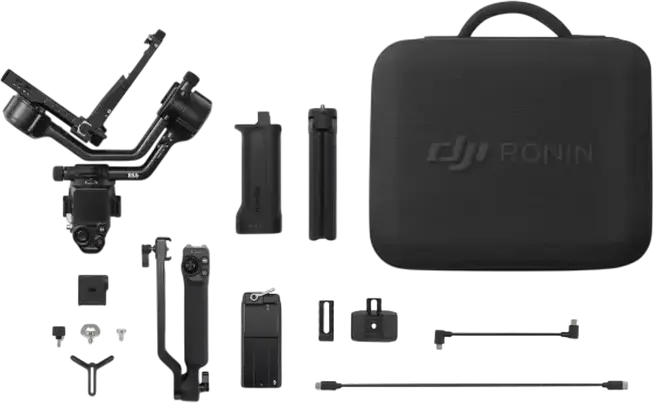 DJI RS 5 Combo 3-Axis Gimbal Stabilizer, 3.0 kg Payload, Automatic Axis Locks, Vertical Shooting, Aluminum, Black, with Intelligent Tracking Module