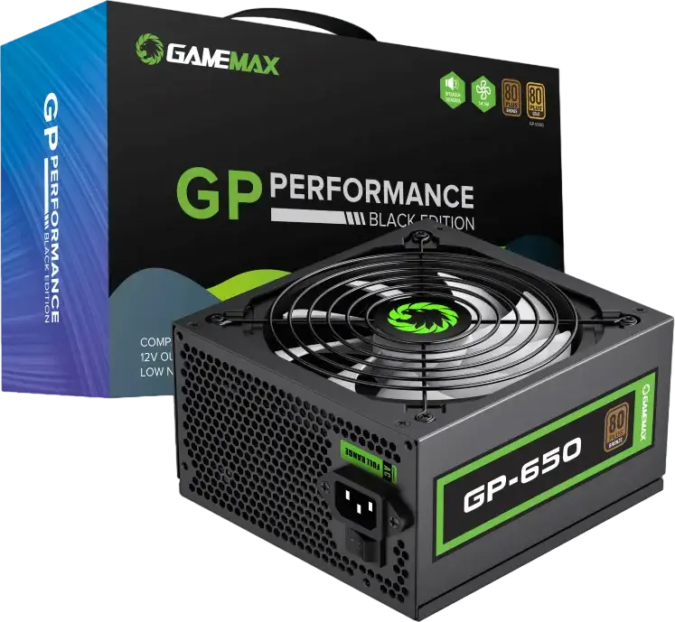 Sursă Gamemax GP-650 650W ATX, PFC Activ, Ventilator Silențios 140mm, Railă Singură +12V, Protecții OVP/UVP/OTP/OCP/SCP, Nemodulară