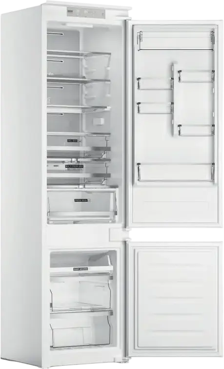 Whirlpool WHC20 T573 P Built-in Refrigerator-Freezer, No Frost, 6th Sense Technology, White, 282L Total Volume, Bottom Freezer, LED Display, 193.5x54x54.5 cm