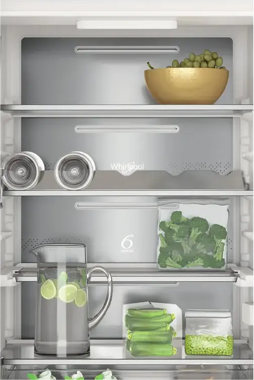 Whirlpool WHC20 T573 P Built-in Refrigerator-Freezer, No Frost, 6th Sense Technology, White, 282L Total Volume, Bottom Freezer, LED Display, 193.5x54x54.5 cm