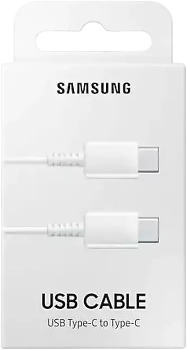 Кабель Samsung EP-DA705 USB Type-C - Type-C, быстрая зарядка Power Delivery 60Вт и синхронизация данных, 1 метр, Белый