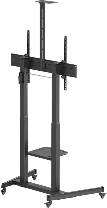 Stativ TV mobil Reflecta 100P-10060T, Suport de Podea pentru Ecrane 60-100 inch, Capacitate 120kg, VESA pana la 1000x600mm, Reglabil pe Inaltime, Negru