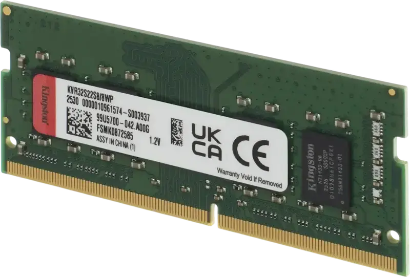 Memorie RAM Laptop Kingston ValueRAM KVR32S22S8/8WP 8GB DDR4 3200MHz PC4-25600 SODIMM 260-Pin CL22 1.2V Single Rank 1Rx8
