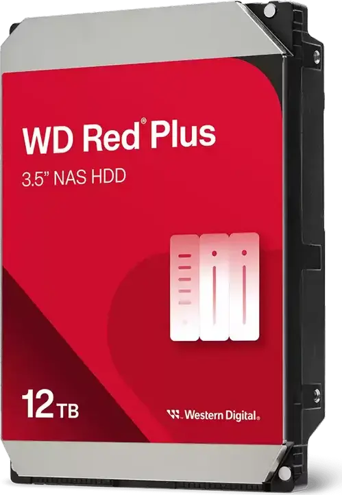 Жесткий диск Western Digital WD Red Plus 12TB NAS WD120EFGX, 3.5" SATA-3 7200 RPM 512MB кэш CMR HDD для RAID и серверов