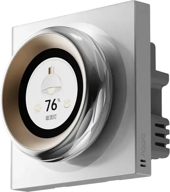 Aqara Touchscreen Dial V1 Smart Switch Controller, 1.32-inch LCD Round Screen, Haptic Rotary Dial, Wi-Fi, Bluetooth, Temp/Humidity/Presence Sensors, White