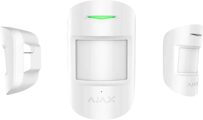 Ajax CombiProtect Combined Wireless Motion and Glass Break Detector, 12m Range, 180 Degree View, Pet Immunity up to 20kg, Color: White