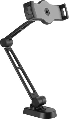 reflecta Tabula Wall II 2-in-1 Multi-Purpose Tablet Holder, Wall or Under Cabinet Mount, for 4.7" to 12.9" Tablets, 360 Rotation, Black Aluminum