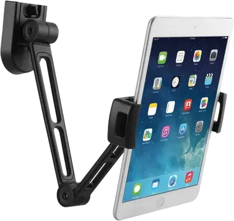 reflecta Tabula Wall II 2-in-1 Multi-Purpose Tablet Holder, Wall or Under Cabinet Mount, for 4.7" to 12.9" Tablets, 360 Rotation, Black Aluminum