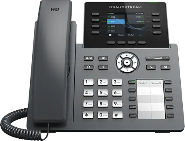 Grandstream GRP2634 Carrier-Grade IP Phone, Color LCD TFT Display, 4-8 SIP Lines, Integrated Wi-Fi, Bluetooth, 2x Gigabit Ethernet, PoE, 32 VPK, Grey