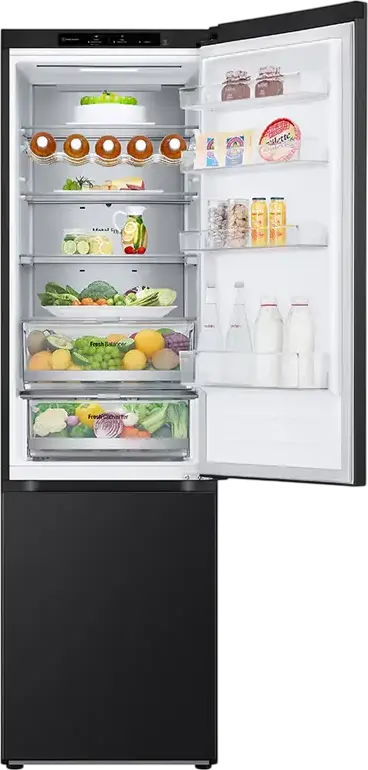 Frigider Combinat LG GBV7280BEV, No Frost, DoorCooling+, Smart Inverter Compressor, Capacitate 387L, Clasa Energetică B, Negru, 59.5x203x67.5 cm
