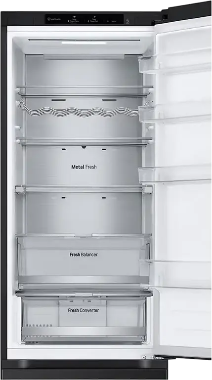 Frigider Combinat LG GBV7280BEV, No Frost, DoorCooling+, Smart Inverter Compressor, Capacitate 387L, Clasa Energetică B, Negru, 59.5x203x67.5 cm