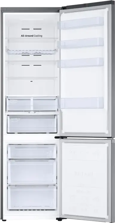 Samsung RB38C675ES9 Series 6 Combi Refrigerator, Bottom Freezer, 390L, No Frost, SpaceMax, Digital Inverter, SmartThings Wi-Fi, Stainless Steel, 203cm